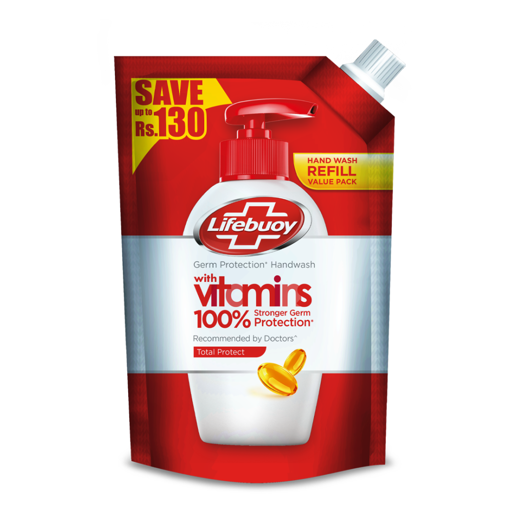 Lifebuoy Total Protect With Vitamin Hand Wash, 400ml Pouch Refill