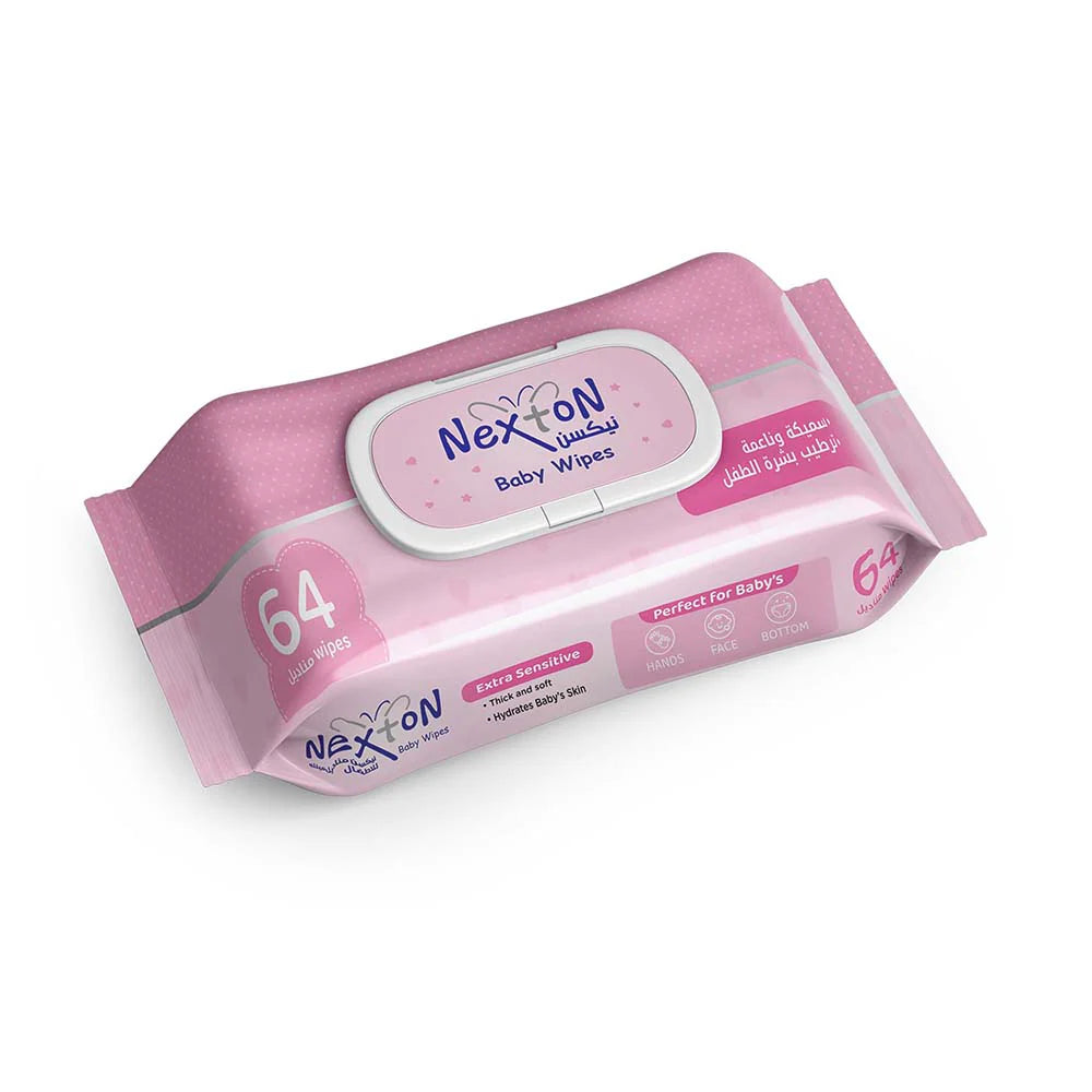 Nexton Baby Wipes (Extra Sensitive Pink) 64 pcs