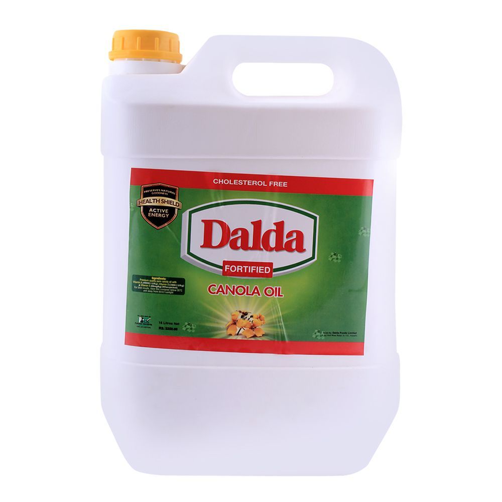 Dalda Canola Oil, Fortified, 16 Litres, Plastic Can