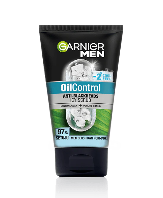 Ganier men oil control (icy scrub) facewash 100ml