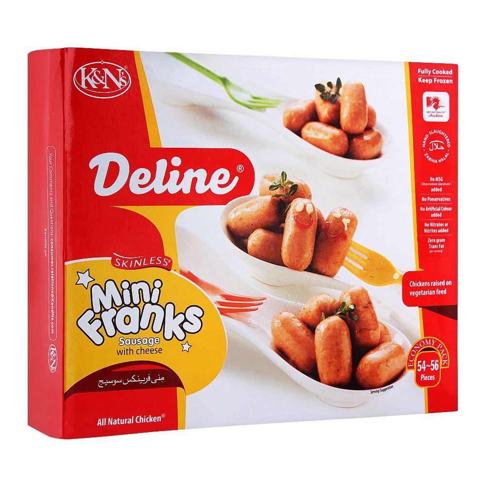 K&N'S DELINE MINI FRANKS SAUSAGES WITH CHEESE 700G