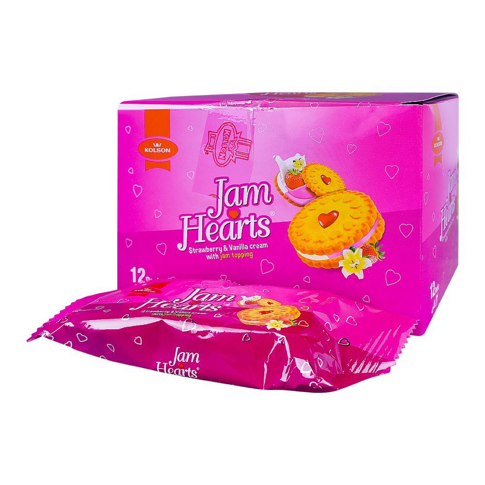 KOLSON STRAWBERRY JAM HEARTS 12 PACK