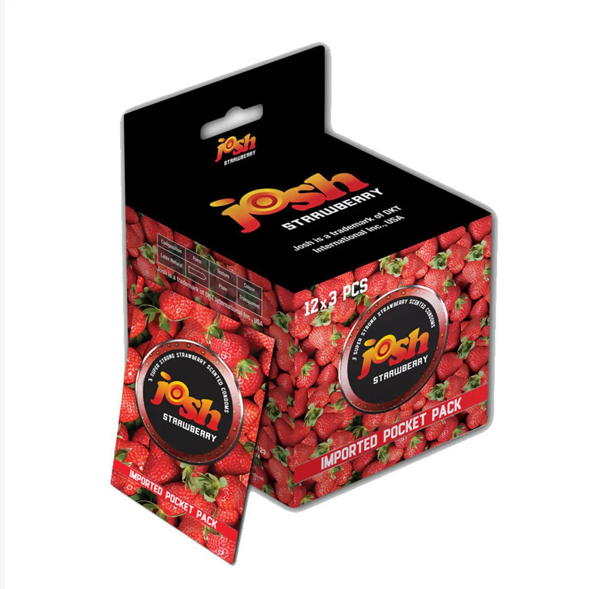 JOSH STRAWBERRY CONDOM 12 PACK