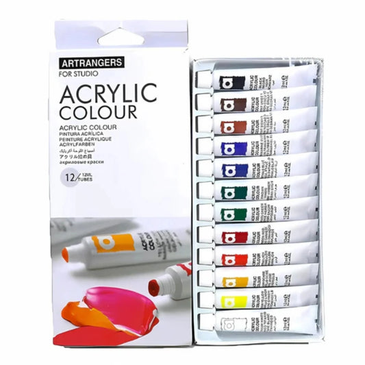 "Toys And Stationery" Acrylic Color (12Pcs) Set - 15ml - Art Rangers