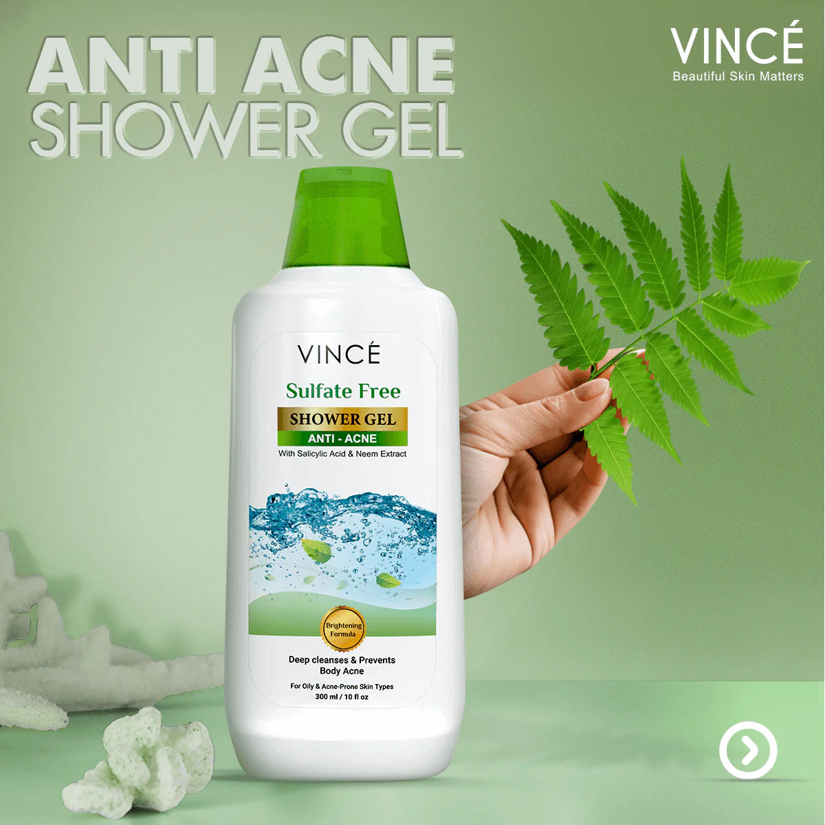 VINCE SHOWER GEL ANTI-ACNE 300ML