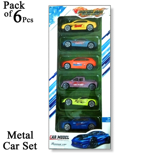 "Toys And Stationery" Complete Box Pack of 6 Pcs Metal Car Toys Set For Kids