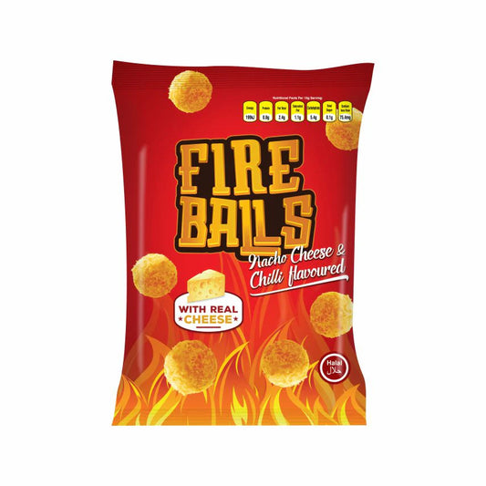 JOJO Fire Balls Corn snacks with Cheese & Chilli flavoured