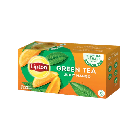 LIPTON GREEN TEA BAGS MANGO 25-PCS